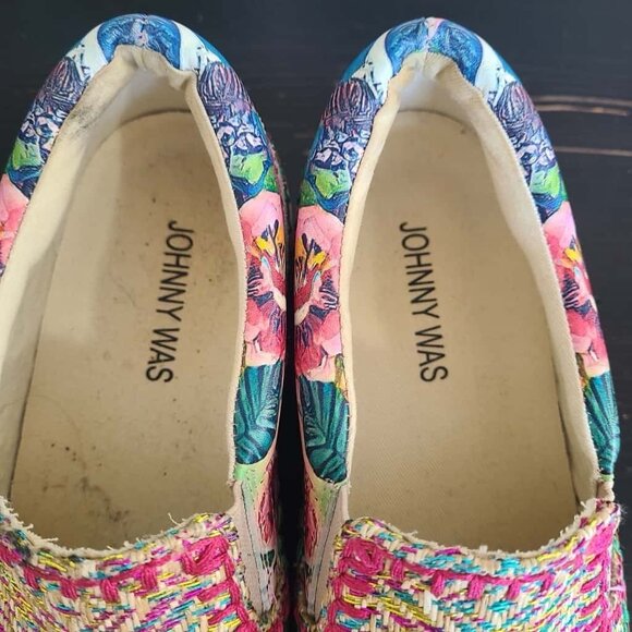 Johnny Was Patchwork Slip On Sneaker Multicolor Size 6M - Picture 2 of 9